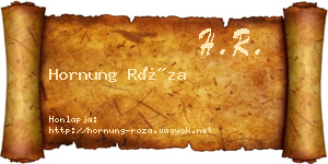 Hornung Róza névjegykártya