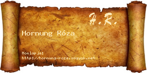 Hornung Róza névjegykártya